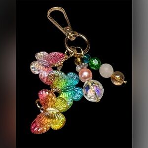 🌈 multi colored Butterfly Keychain